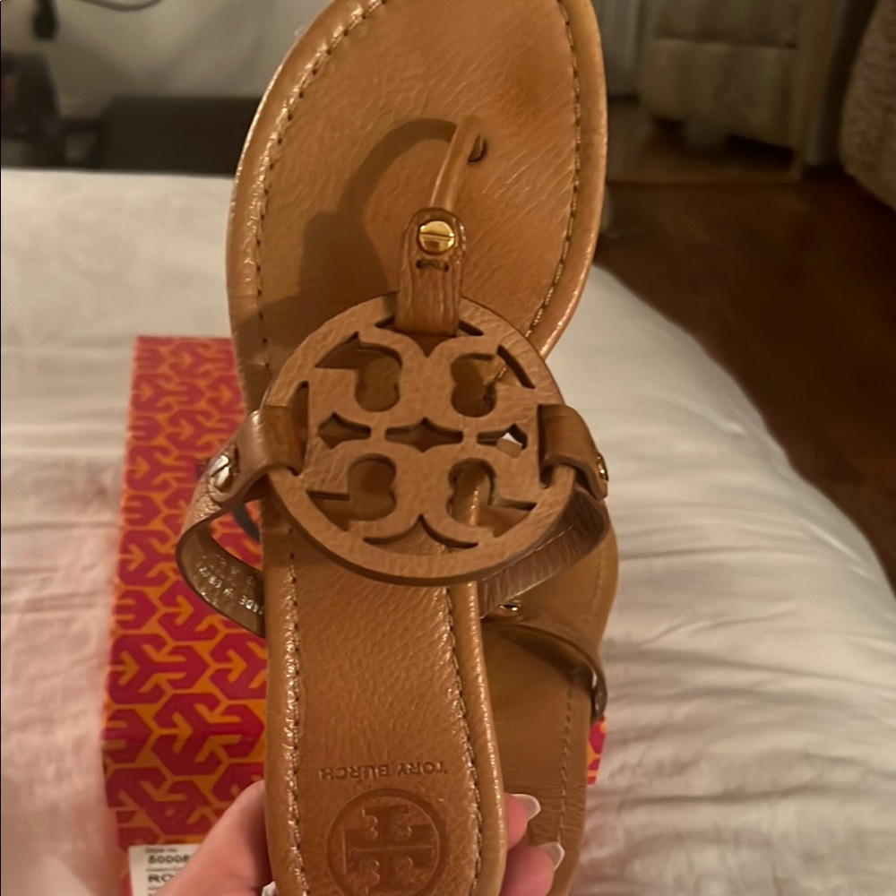 Tory Burch Brown Leather Sandals - Picture 3 of 6